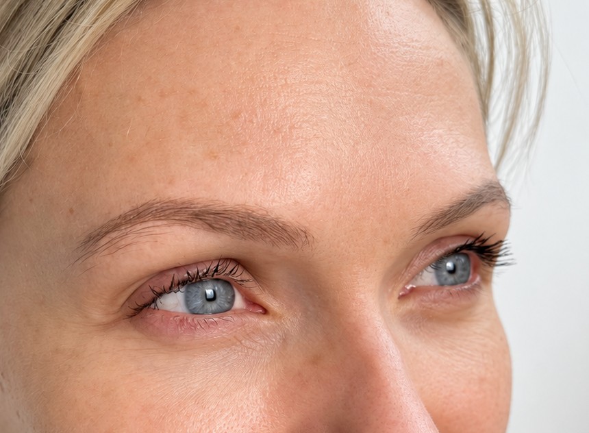 Naturligt helet Powder Brows-resultat med brynene i fokus